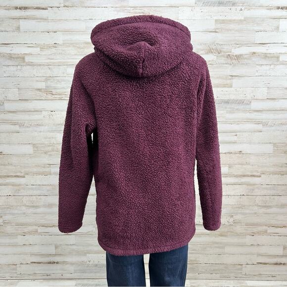 Victorias Secret Pink Teddy Fleece Jacket Womens Size XS Burgundy Quarter Zip - Picture 10 of 16